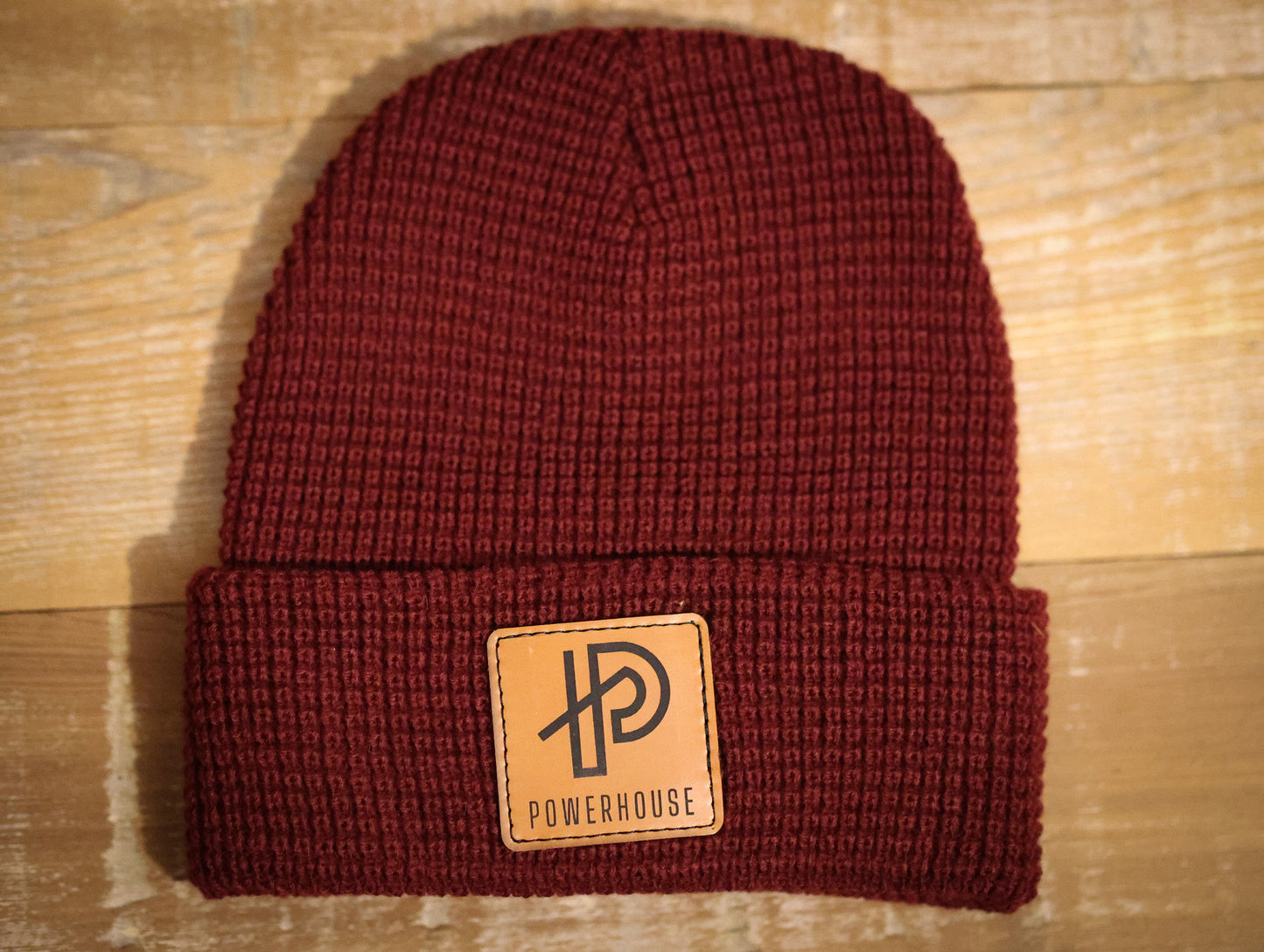 Maroon Waffle Beanie